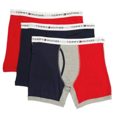 Imagem de Tommy Hilfiger Cueca boxer masculina clássica de algodão pacote com 3 unidades, Magenta, G