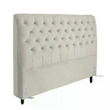 Imagem de Cabeceira De Cama Box Casal Queen 158cm Pádua Veludo Marfim