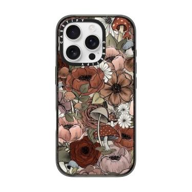 Imagem de CASETiFY Capa Impact para iPhone 16 Pro [proteção contra quedas de grau militar de 2,5 m 4X/compatível com Magsafe] - Florais florais da KT's Canvases - Preto transparente