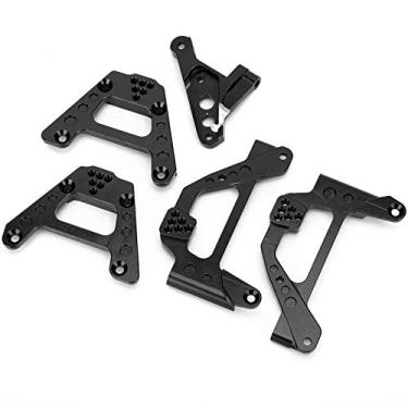 Imagem de Ainoli liga de alumínio dianteiro traseiro amortecedor suporte amortecedor montagem apto para scx10 iii 1:10 rc carro (Preta)