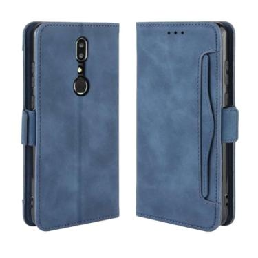 Imagem de Capa para SHARP Aquos V,Retro magnético Flip Case,Design de carteira de couro PU com slots de cartão removíveis -Blue