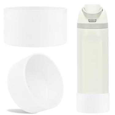 Imagem de TQONEP 2 peças de bota de silicone para garrafa de água Owala 680 g 947 ml, capa protetora antiderrapante para garrafa de água de aço inoxidável Flip/Twist/FreeSip (transparente, 680 g)