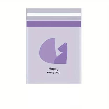 Imagem de 15 sacos de lixo descartáveis multiuso para carro, à prova de vazamento, sacos de limpeza convenientes portáteis com design de desenho animado fofo, texto "Happy Every Day", ideal para uso no