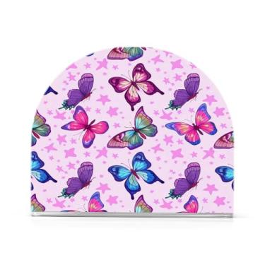 Imagem de JUZIHAI Porta-guardanapos de borboletas para mesa dispensador de guardanapo de acrílico para mesa suporte de lenços independente para cozinha sala de jantar bar festa decoração de casa