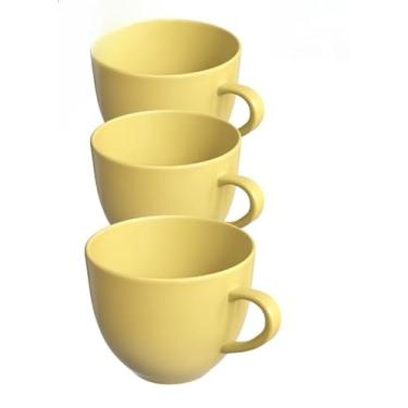 Imagem de Xicaras De Café Chá Porcelana Chicara Xicara(Xicara Amarela 3 un)