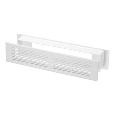 Imagem de PATIKIL Tampa de saída de ar de 7,2 x 3,8 cm, grade de ventilação dupla face de plástico resistente para porta de armário guarda-roupa piso de teto, branco