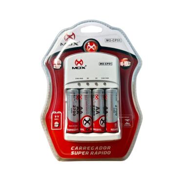 Imagem de Carregador de Pilha AAA/AA/9V Bivolt Incluso 4UN-AA MOX MO-CP51