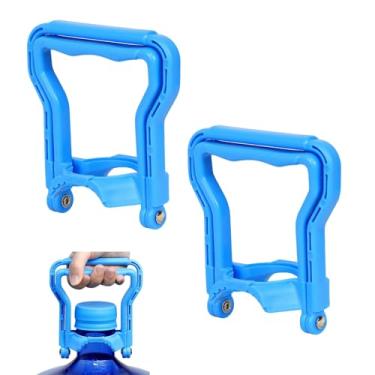 Imagem de Ajlve Cabo para garrafa de água de 14 litros, pacote com 2 suportes de jarro de água amarelo resistente para transporte fácil, design de modo duplo, elevação individual/dupla, serve para jarros padrão