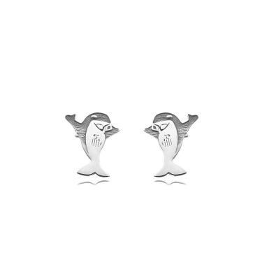 Imagem de Brinco Prata 925 Santos FC Baleião Oficial Mascote Torcedor Estilo Time Futebol Presente Unissex-Unissex