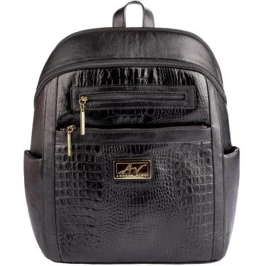 Imagem de Mochila grande feminina de couro croco Montanna-Feminino