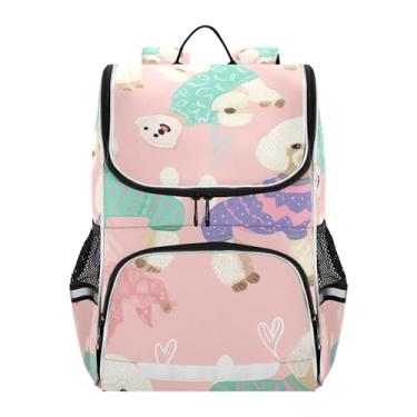 Imagem de Joisal Backpack for Boys Cute Poodles Dogs Pink Girls' Backpack for Kids Children Large Back to School Bags Cute Elementary Book Bag Rainbow