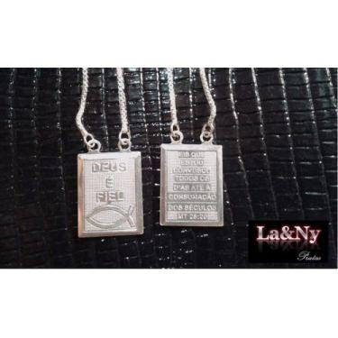 Imagem de Escapulario Prata Italiana 925 60 Cm Medalha 10x14 Mm - Lojas La&Amp;N
