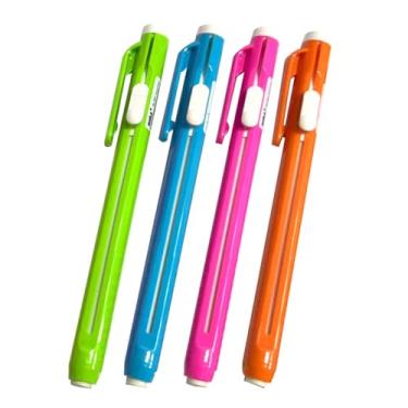 Imagem de Pacote com 4 canetas apagadoras mecânicas retráteis, cores sortidas