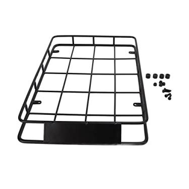 Imagem de SPYMINNPOO Rack de Teto de Metal RC para Axial SCX10, Porta-bagagens de Ferro Leve, Fácil Armazenamento e Transporte, Acessórios de Esteira RC 1/10, Preto, 230x148x21mm
