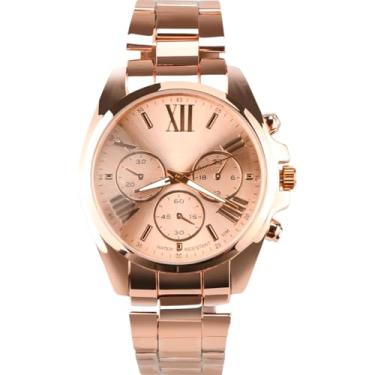 Imagem de Acessórios Femininos Rosê Relógio Analógico Aço Inoxidável à Prova d’Água Presente Sofisticado