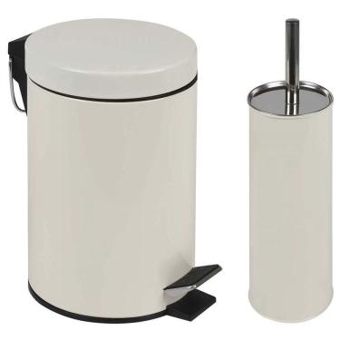 Imagem de Conjunto ágata Lixeira 3l E Escova Para Vaso Sanitário - Mor