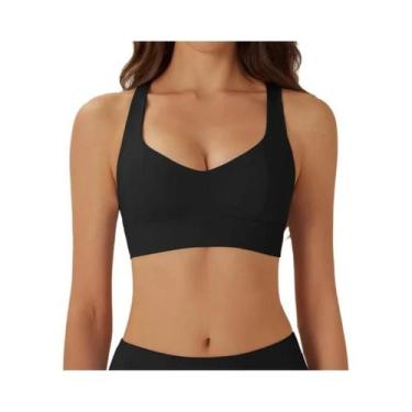 Imagem de Sutiã Esportivo Feminino De Alto Suporte Para Yoga Com Almofadas Remov