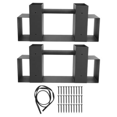 Imagem de Kit de suporte de rack de armazenamento de toras de lenha para serviço pesado à prova de ferrugem suporte de madeira para lareira ajustável para fogueiras de quintal ao ar livre