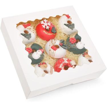 Imagem de Pie Boxes qiqee Auto-pop Up White com janela de 10 x 10 x 6,35 cm, 20 