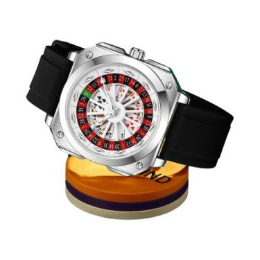 Imagem de Relógio De Quartzo Masculino Quadrado De 42mm VA VA VOOM Prata Preto S