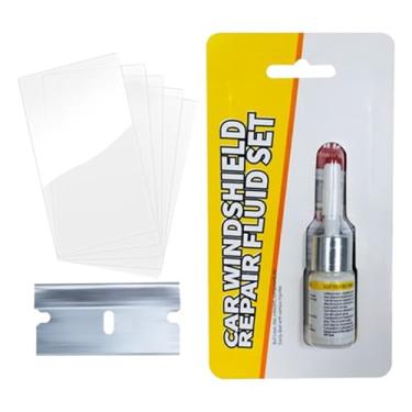 Imagem de Kit de reparo de lascas de vidro - Chips líquido com filme de cura - Kit de reparo de para- de janela de de 2 ml | para veículos SUV Sedan Pickup Scooter RV Outdoor Road Trips Driving