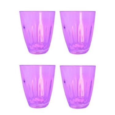 Imagem de 4 copos de acrílico 400 ml Para Agua Suco Refrigerante Cerveja Long Dr