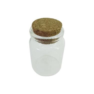 Imagem de Kit de 10 Mini Garrafinhas de Vidro Transparente Redonda 3cm x 5cm - A