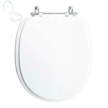 Imagem de Assento Sanitário Tampa De Vaso Branco Mdf Laqueado Village Para Bacia Deca
