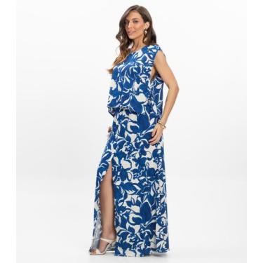 Imagem de Saia Longa em Linho Feminina Endless Azul, M, Azul