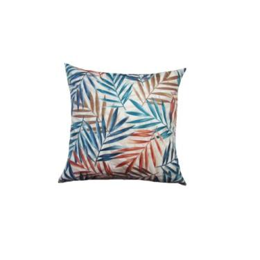 Imagem de Capa Almofada 45 x 45 Tecido Veludo Estampa Folhas Cor Marrom - Nallu 