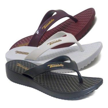 Imagem de Kit 3 Chinelo Sandália Feminina Ortopédica Leve Anatômica - Tomadella,