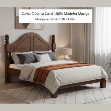 Imagem de Cama casal classica 1,40 linha ouro Finestra moveis madeira maciça, Ca