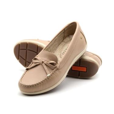 Imagem de Mocassim Feminino Julia em Couro Alfa Creme - 47016AC - Andacco, Nude,