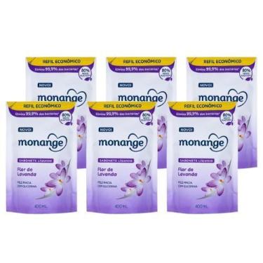 Imagem de Kit 6 Refil Sabonete Líquido Monange Lavanda 400mL