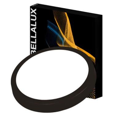 Imagem de Luminaria Led Redonda Sobrepor Preta 18W Bivolt Bellalux, 127/220V