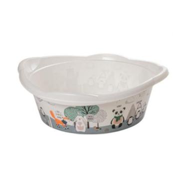 Imagem de Bacia de Bebê Infantil Decorada Ursinho 17,5 Litros PlasUtil Azul e Ro