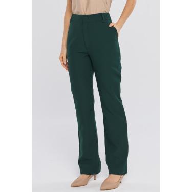 Imagem de Calça PKS de Alfaiataria Reta Clássica Verde-Feminino