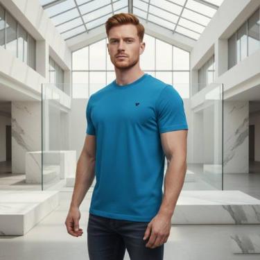 Imagem de Camiseta Masculina Voker 100 Algodão Premium Corte Slim Toque Macio e 