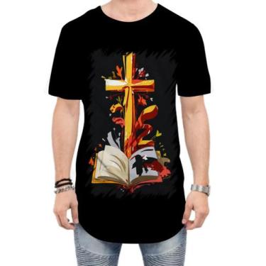 Imagem de Camiseta Longline da Cruz de Jesus Igreja Fé 19 - Kasubeck Store®, GG