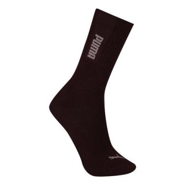 Imagem de Meia Puma Cano Longo Esportiva Masculina, Marrom escuro, 39/43