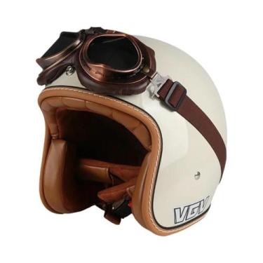 Imagem de Capacete Retro Unissex Para Motocicleta, Aberto, 34, Para Todas as Est