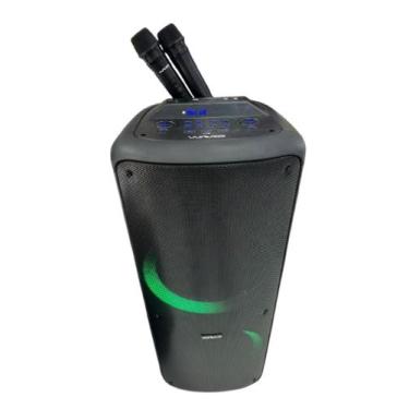 Imagem de Caixa de som wave one amplificada, com 2 microfones sem fio para karao