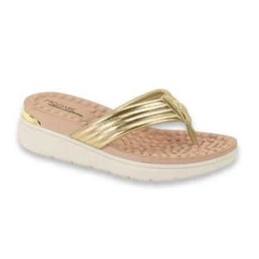 Imagem de Sandalia Tamanco Modare Gold Ultraconforto Anabela Esporao Fascite Plantar Anatomica-Feminino
