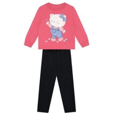Imagem de Conjunto infantil menina de gatinho com glitter Brandili-Feminino