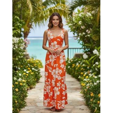 Imagem de Vestido Feminino Midi Estampado - FIA MODAS, Laranja, Estampado, ÚNICO