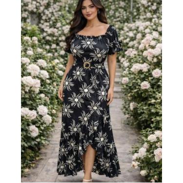 Imagem de Vestido Feminino Mullet Ciganinha Malha Fluity - FIA MODAS, Preto, ÚNI