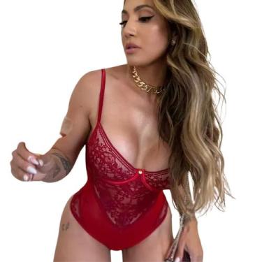 Imagem de Lingerie Body C/ Aro e Renda Especial GD Vermelho Desejo - GD1, Vermel
