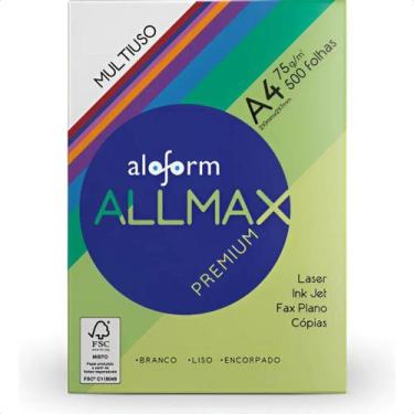 Imagem de Papel Sulfite Branco A4 Premium 500 Folhas 75G Allmax Resma