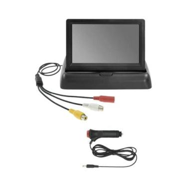 Imagem de Monitor De Carro Dobrável 4.3 TFT LCD HD Com Câmera De Ré E 8 LEDs Par