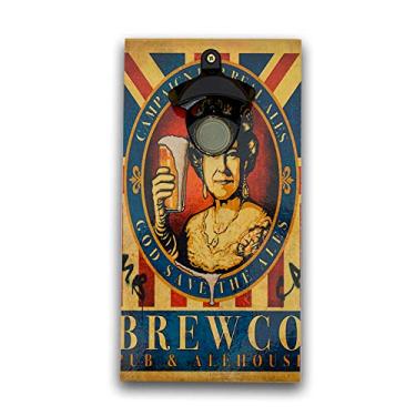 Imagem de Abridor De Garrafas Parede Rainha Mdf Com Imã 25x13 Cm